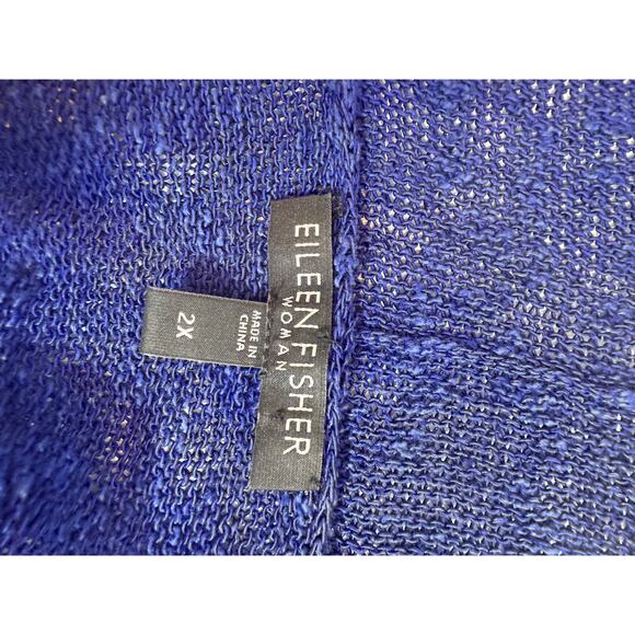 Eileen Fisher Woman Blue Open Knit Cardigan – Plus 2X - Picture 2 of 4
